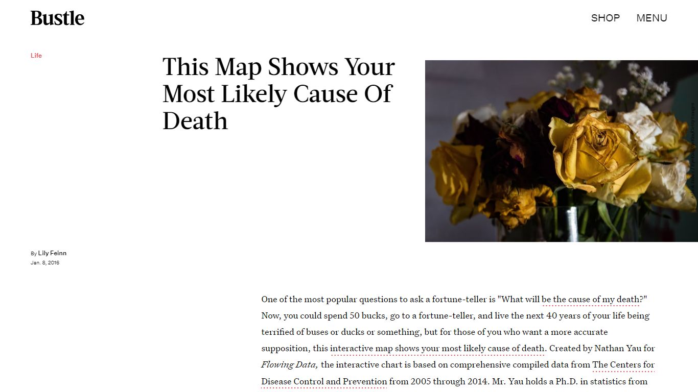 This Map Shows Your Most Likely Cause Of Death - Bustle